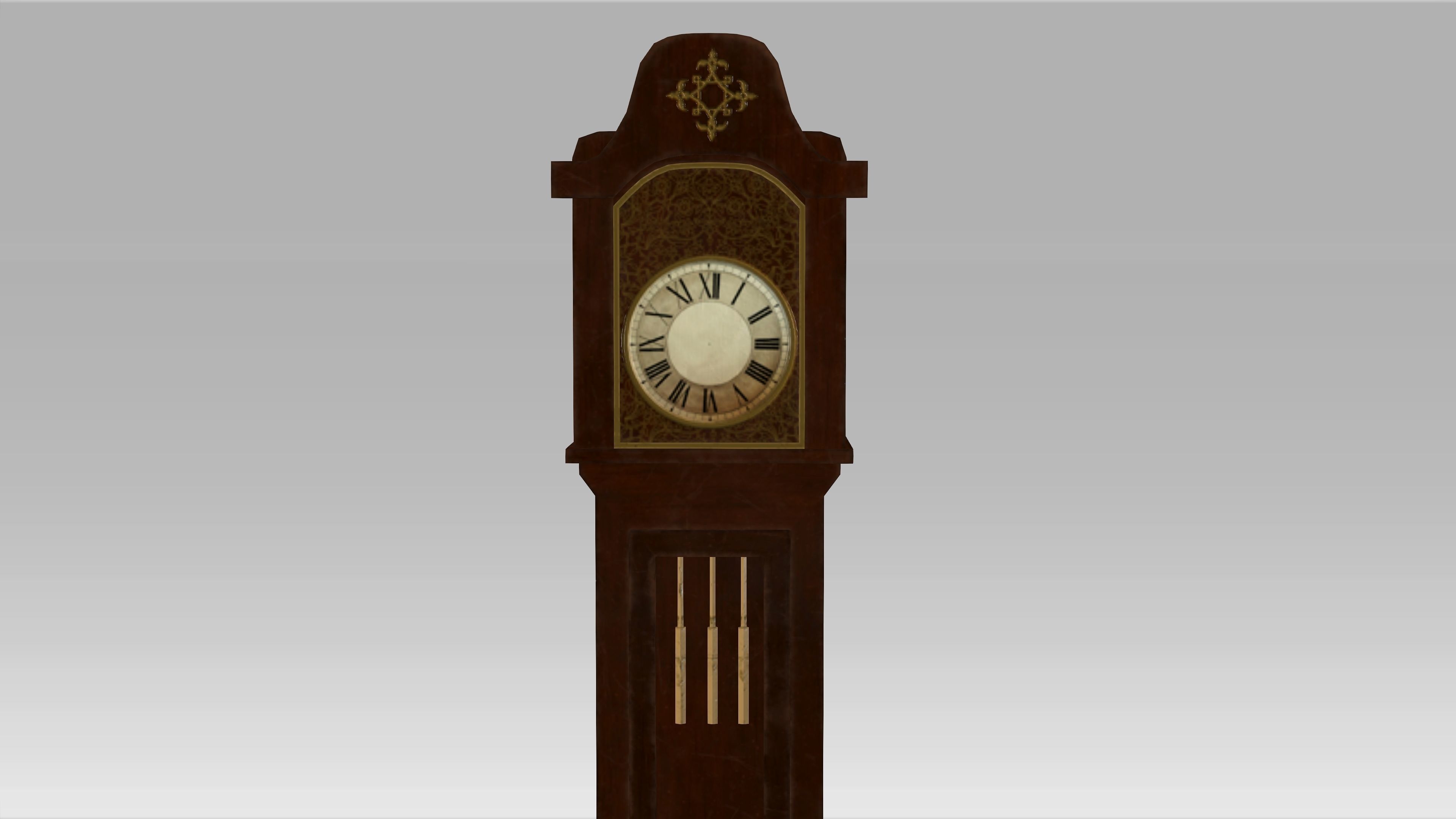 Old Clock Low-poly 3D model_2