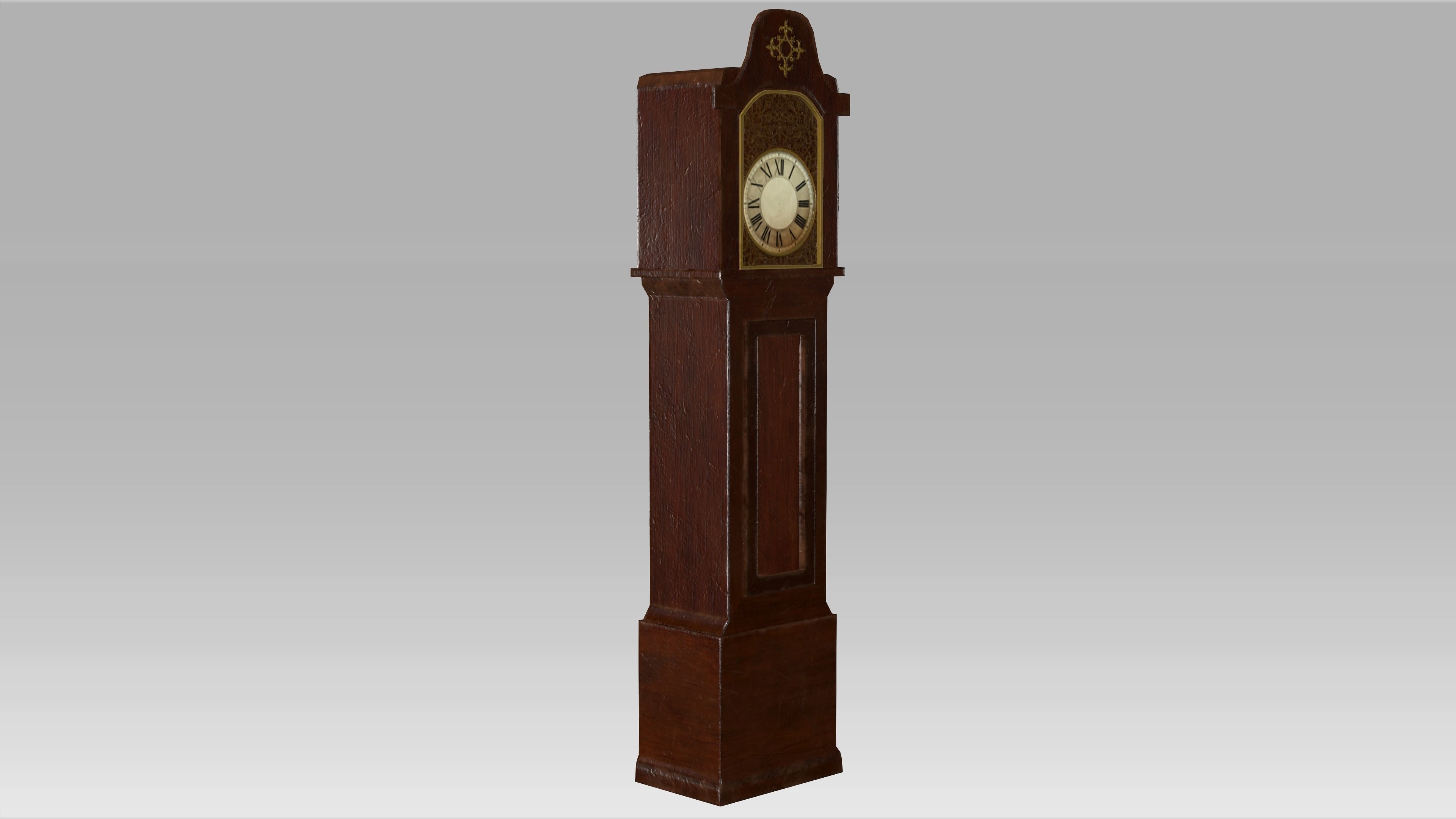 Old Clock Low-poly 3D model_4