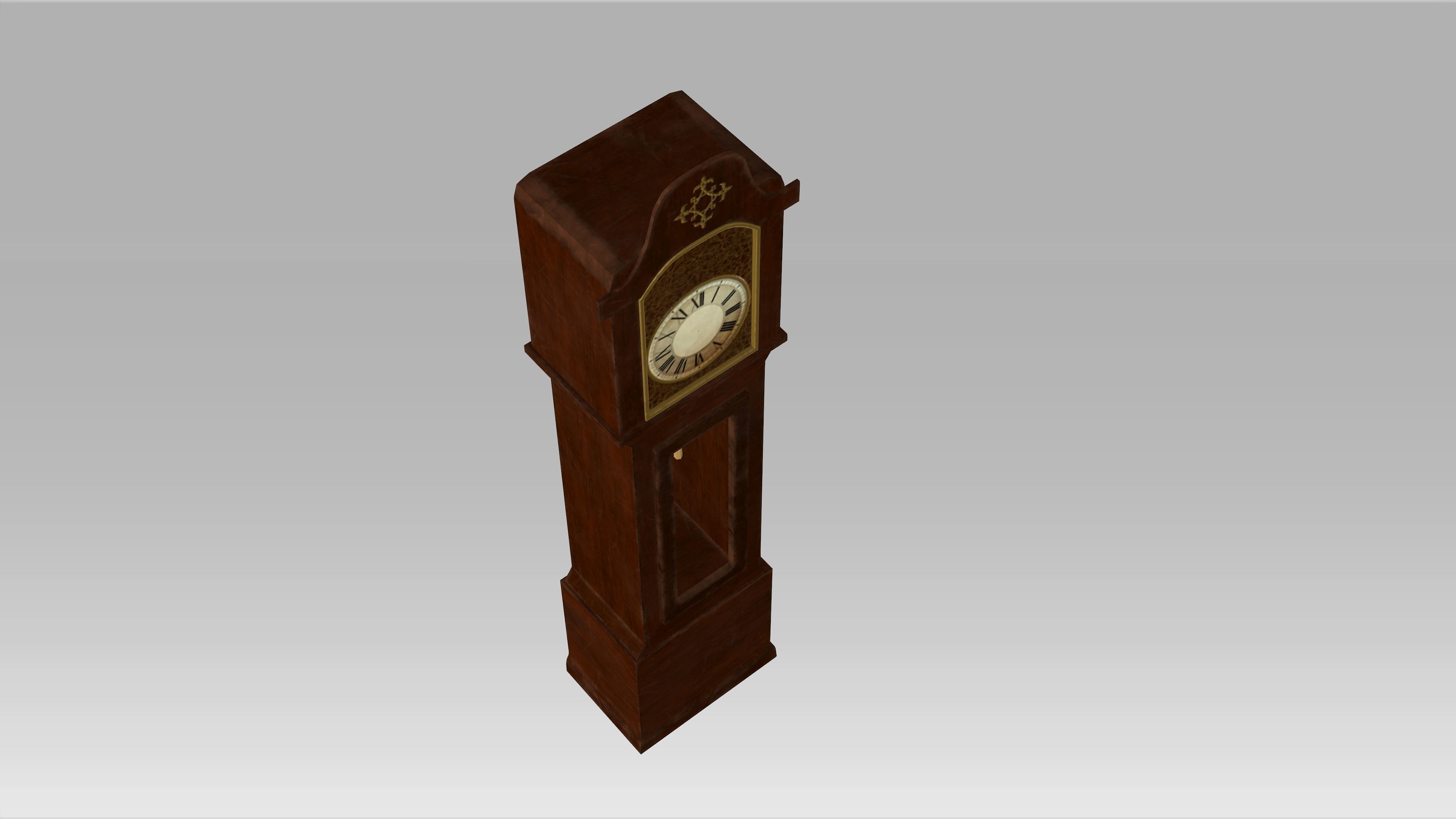 Old Clock Low-poly 3D model_9