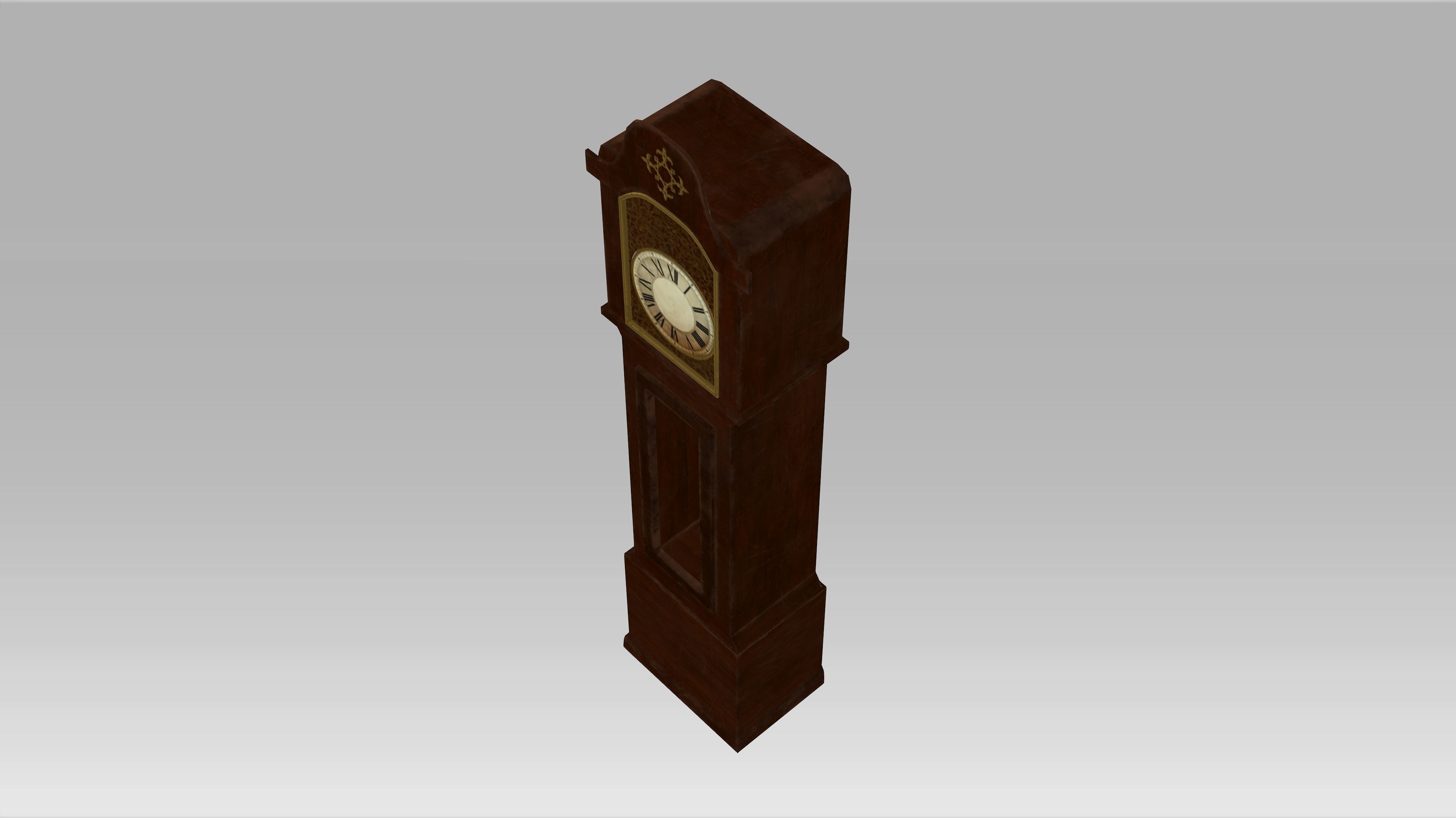 Old Clock Low-poly 3D model_10
