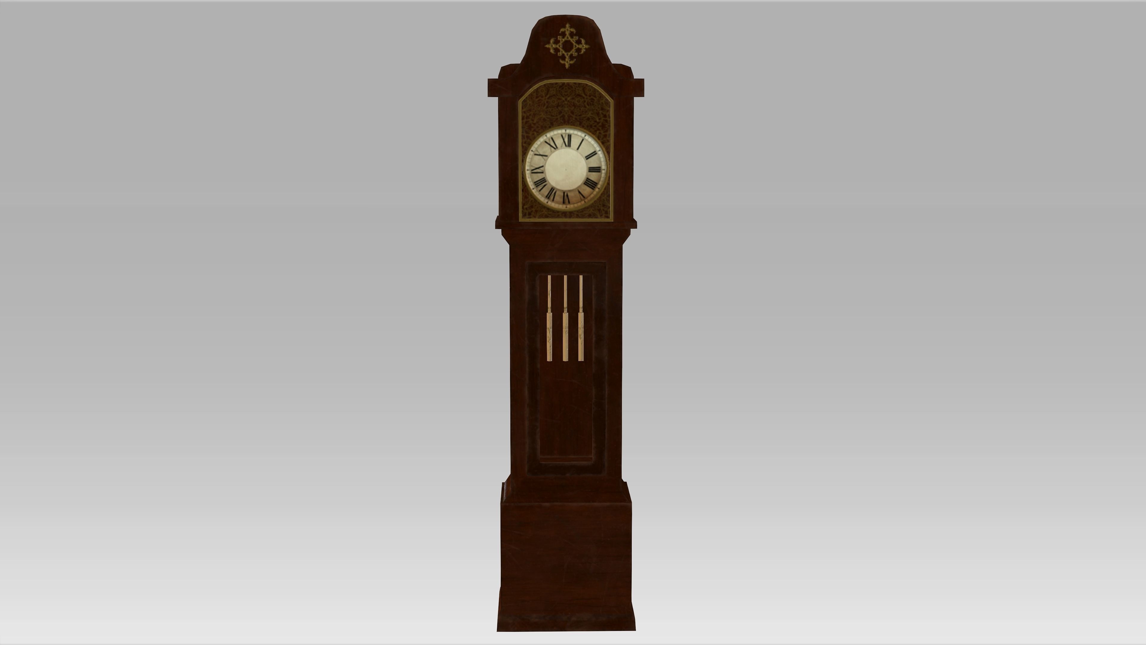 Old Clock Low-poly 3D model_3