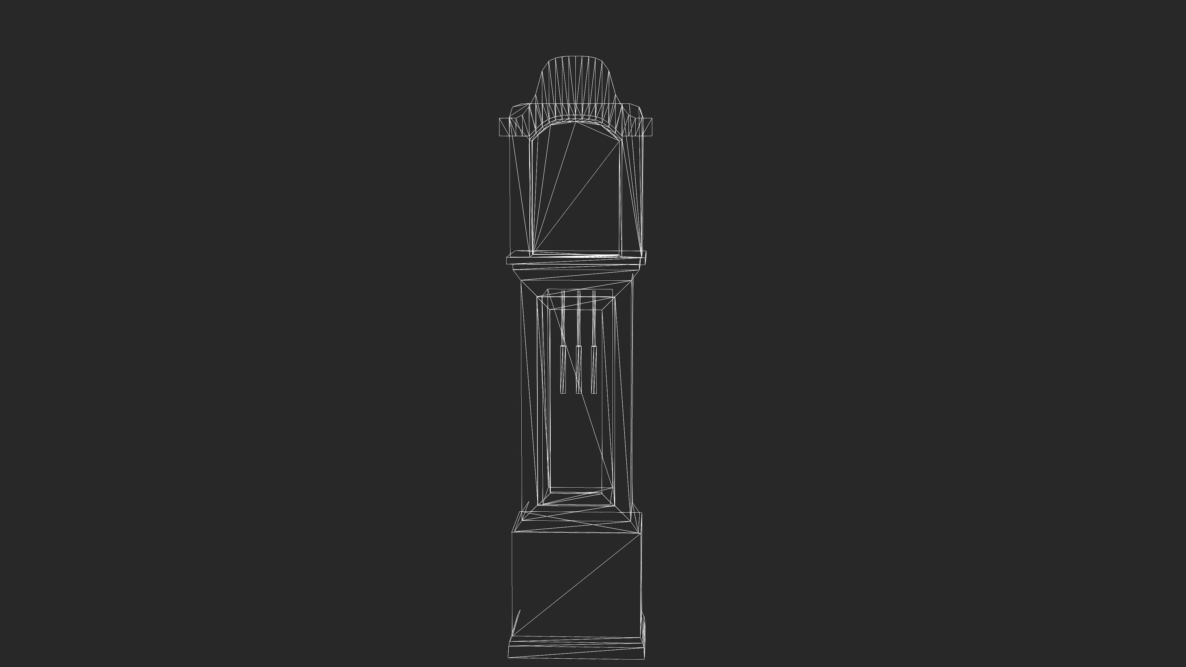 Old Clock Low-poly 3D model_16
