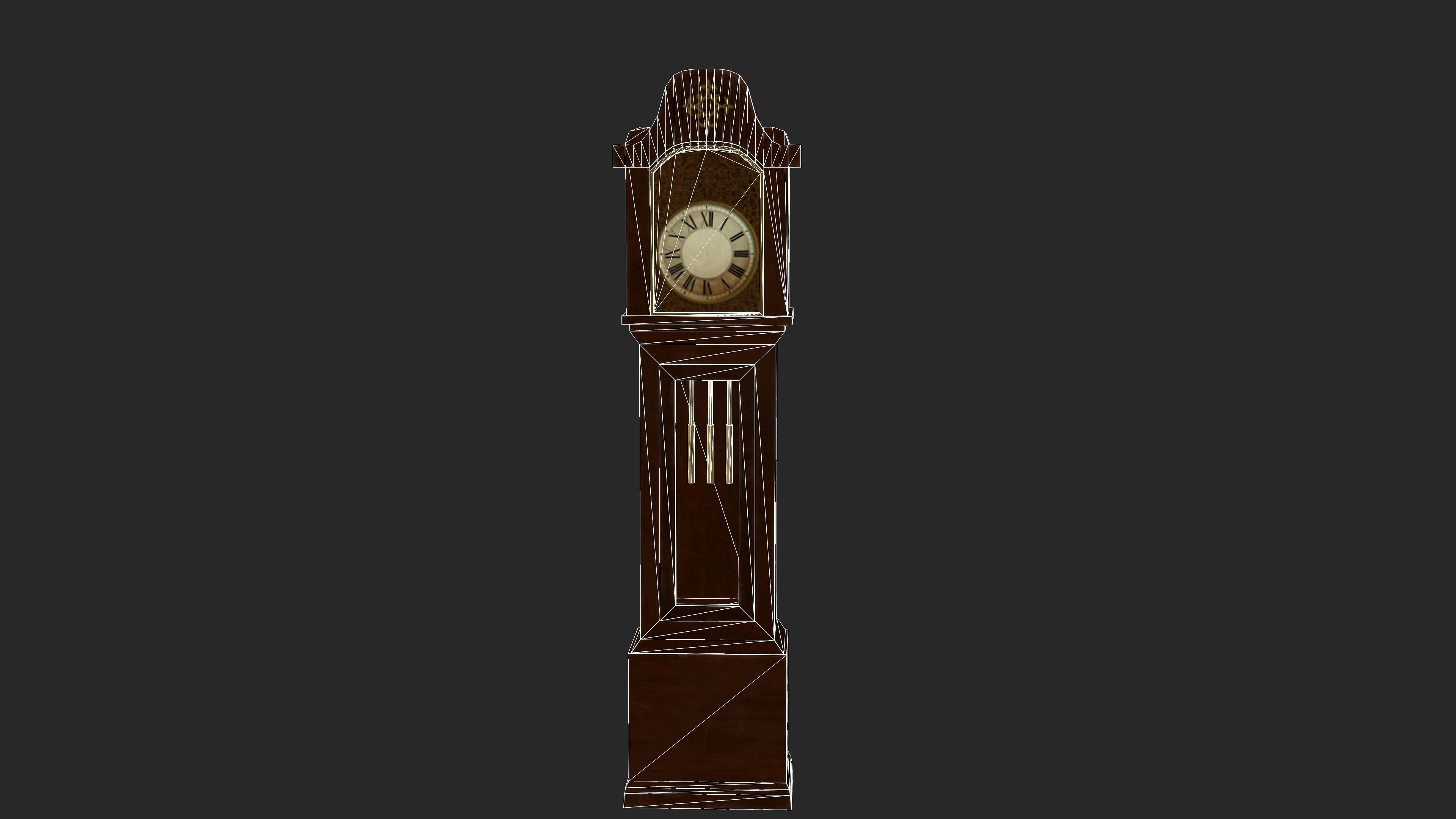 Old Clock Low-poly 3D model_13