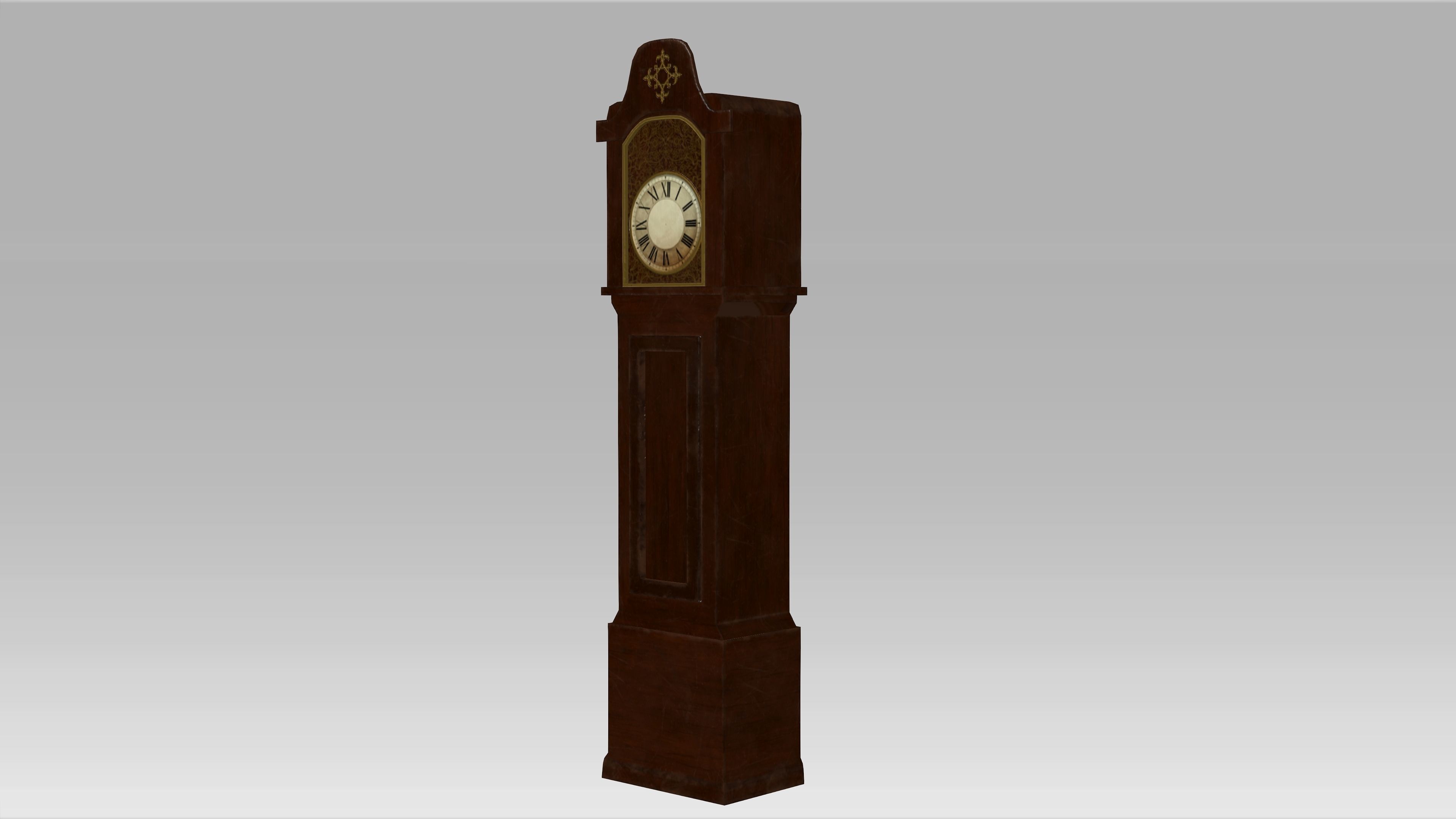 Old Clock Low-poly 3D model_5