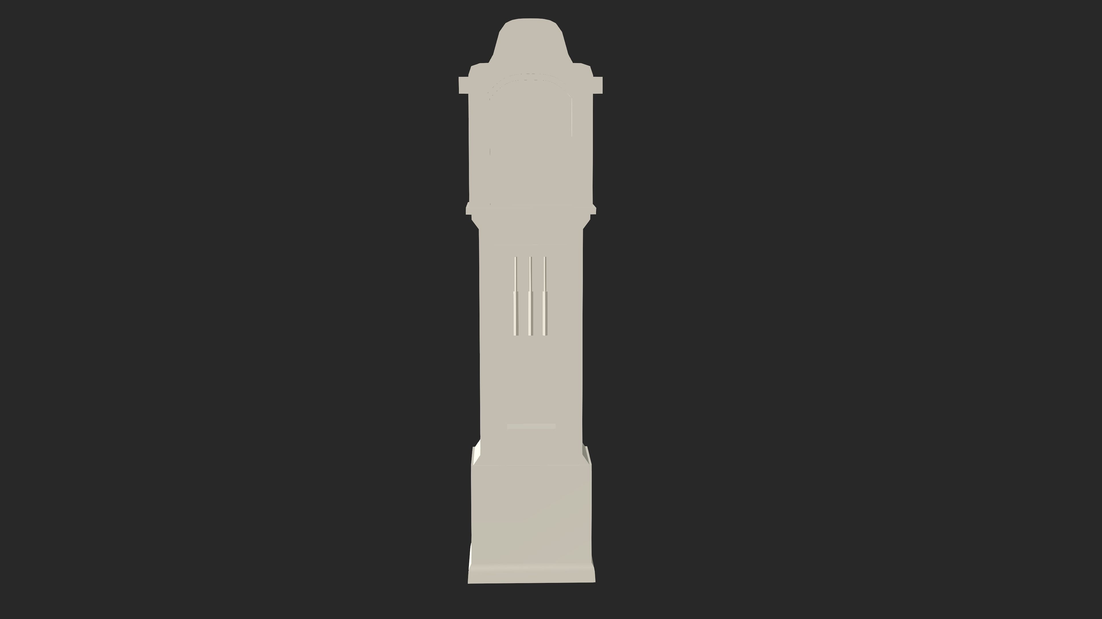 Old Clock Low-poly 3D model_15