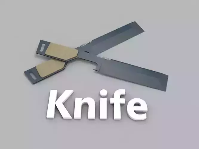 Knife pair of scissors and word