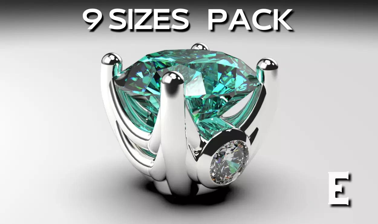 A package of engagement ring heads 6 prong stud earrings 3D print model