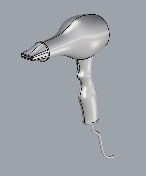 Hair Dryer 3D model_2