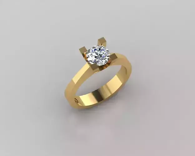 Rings 3D engagement ring gold