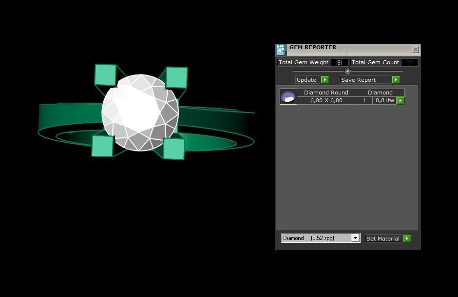 Rings 3D gold engagement ring with solitaire diamond 3D print model_3