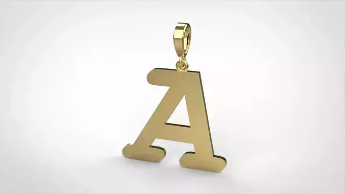 pendant alphabet courier  A medium 