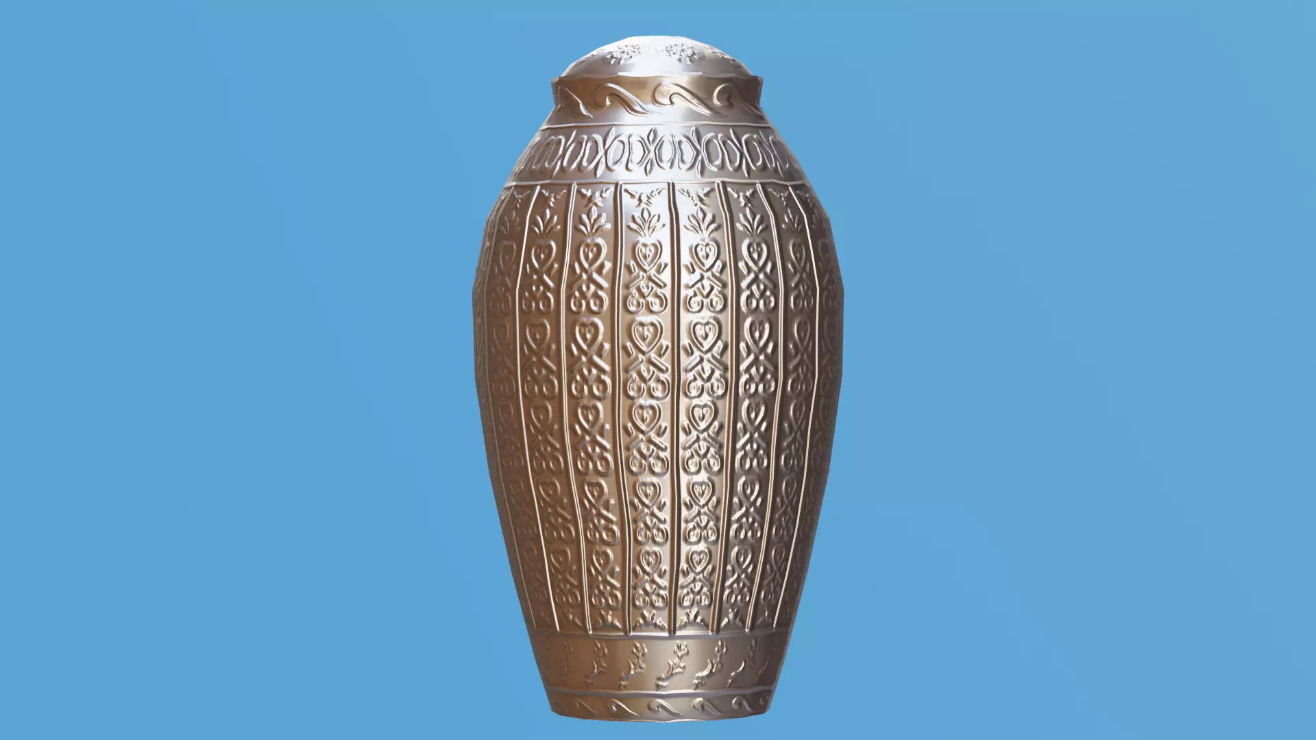 Ornate Silver Urn 3 Low-poly 3D model_0