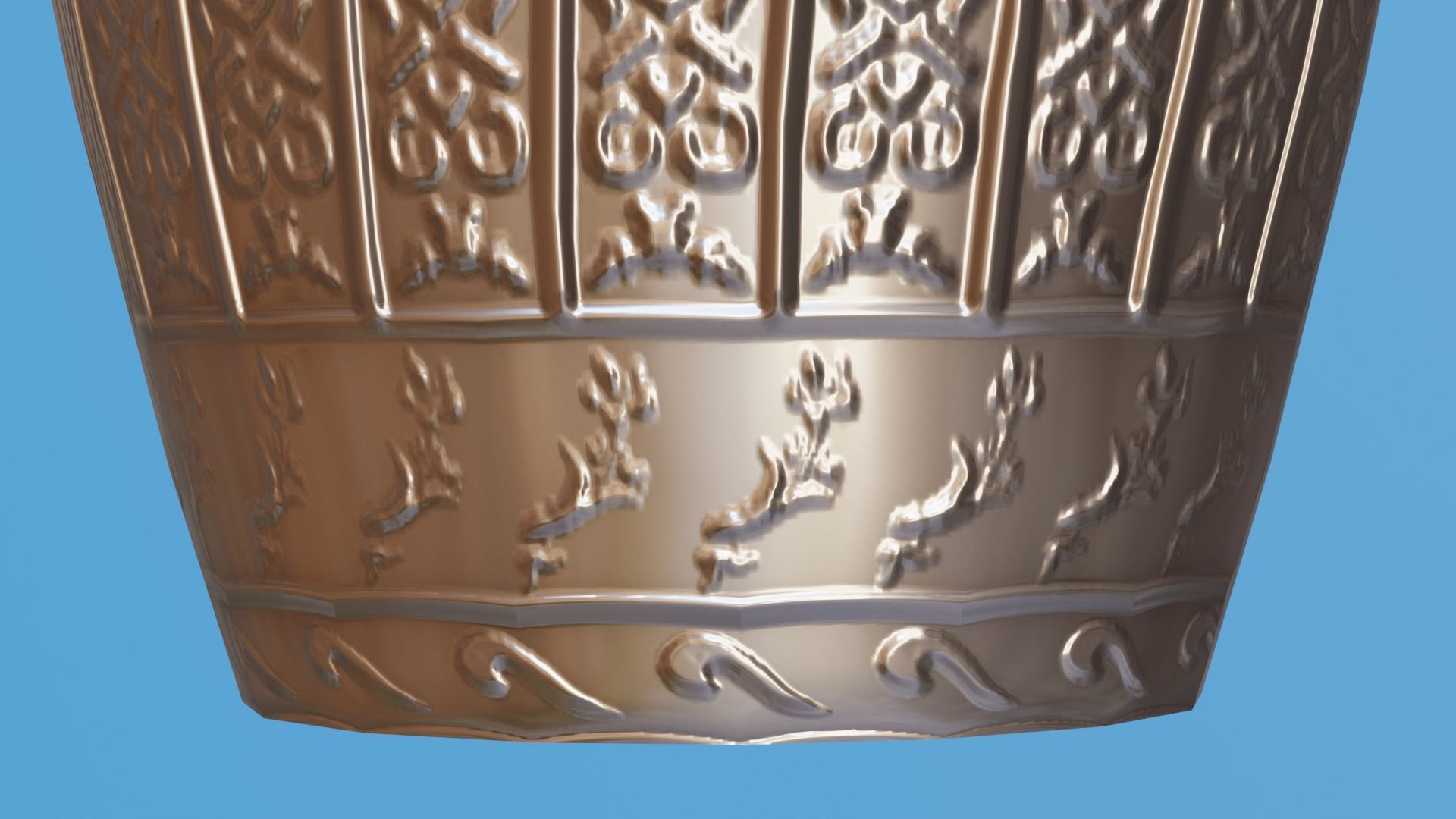 Ornate Silver Urn 3 Low-poly 3D model_4