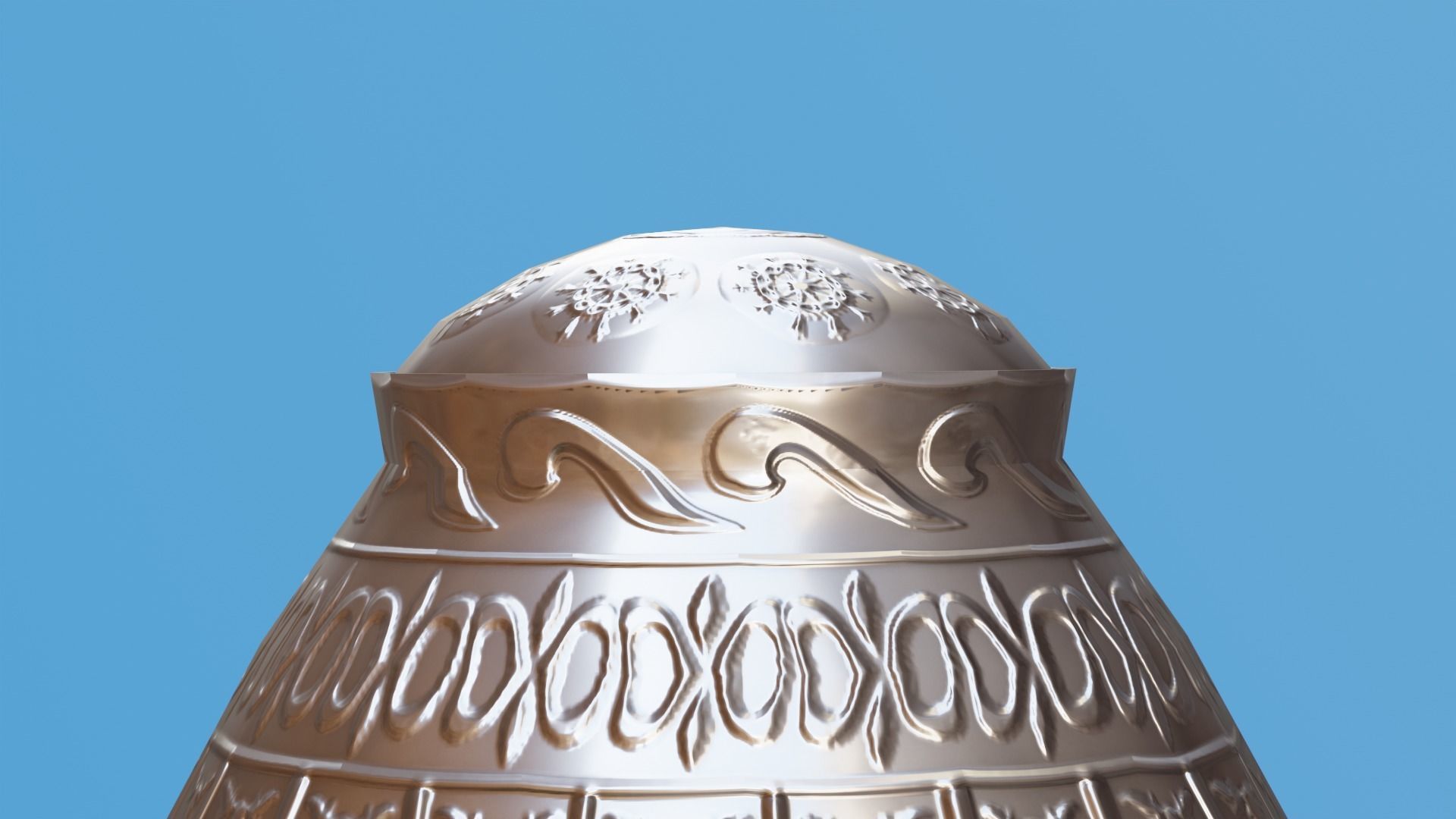 Ornate Silver Urn 3 Low-poly 3D model_1