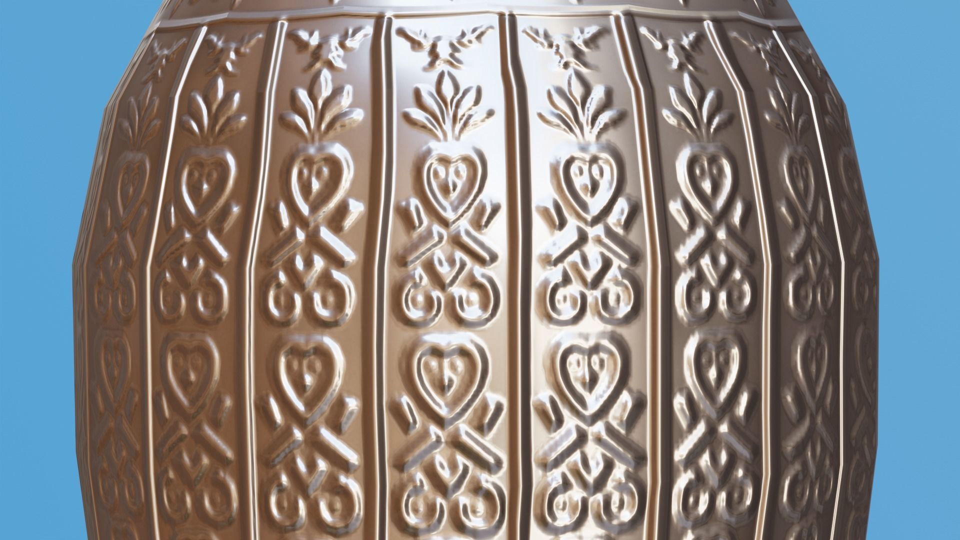 Ornate Silver Urn 3 Low-poly 3D model_2