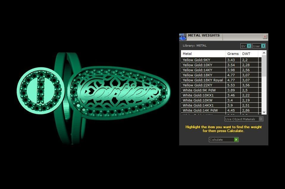 Rings 3D gold ring with diamonds 3D print model_5