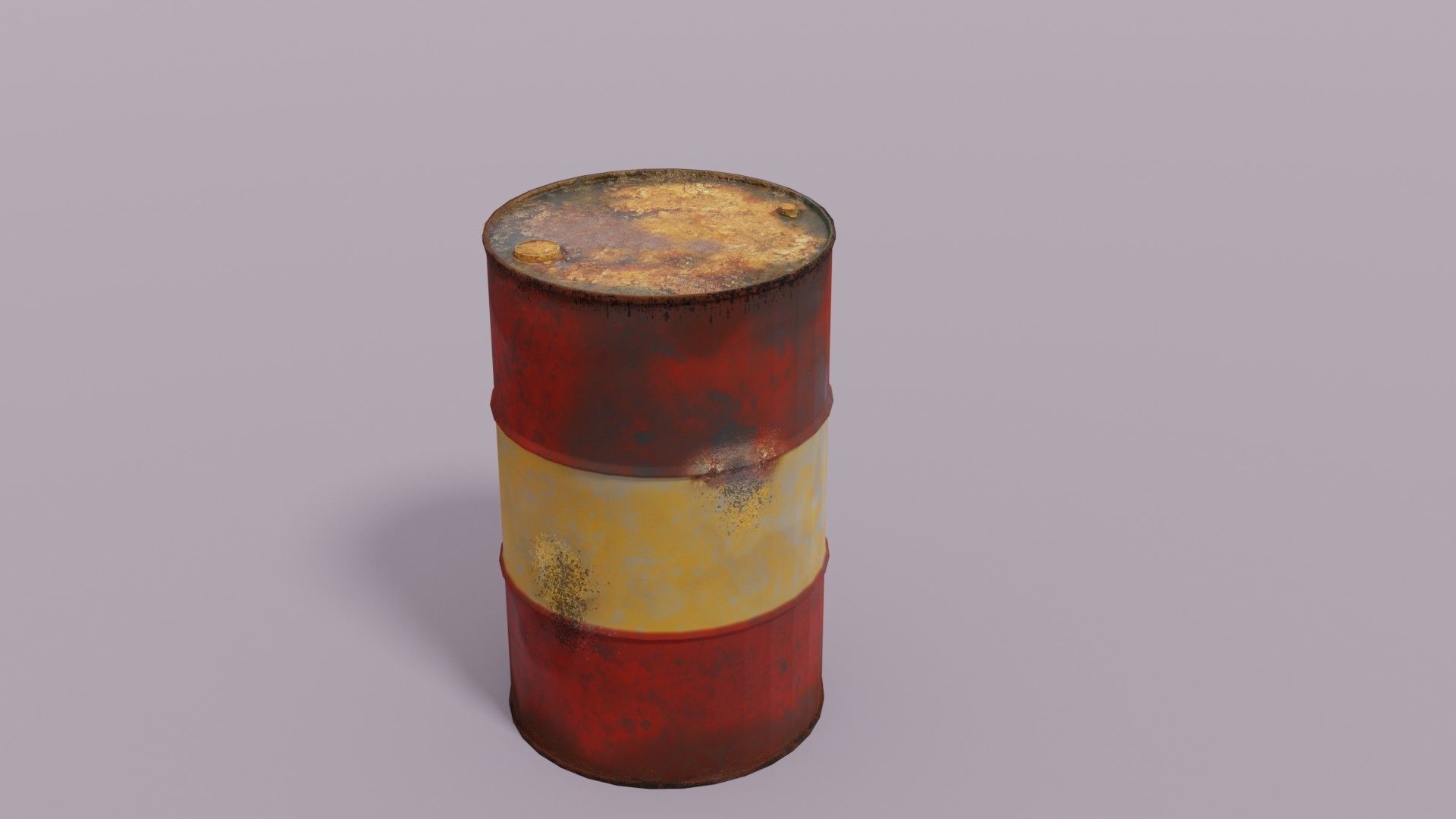 Assorted Rusted Drum Barrel - 3D Model Low-poly 3D model_5