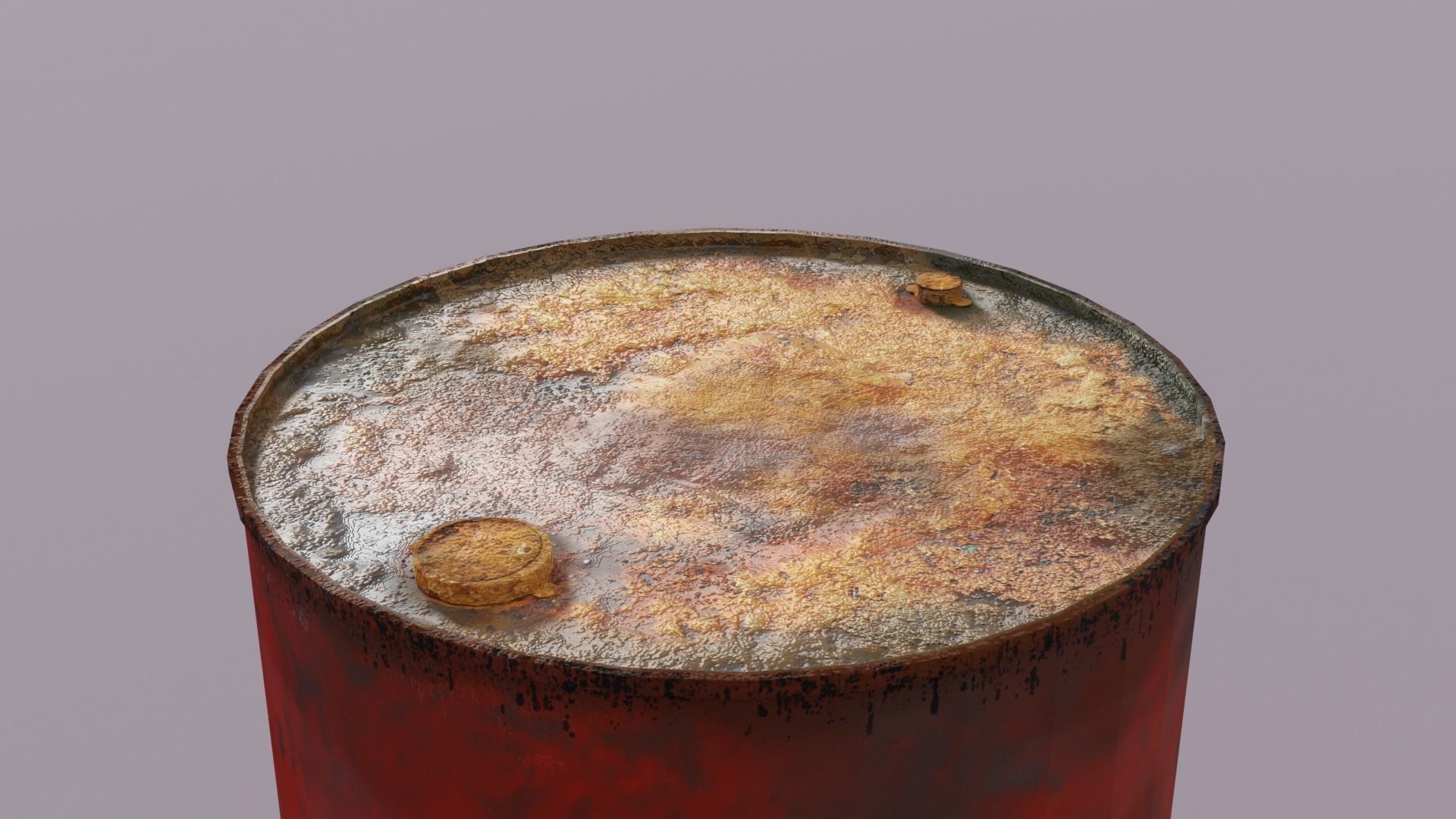 Assorted Rusted Drum Barrel - 3D Model Low-poly 3D model_6