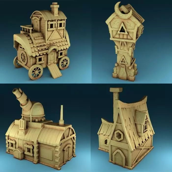 collection of fairy houses 3D print model