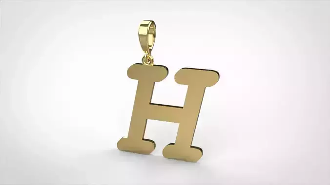 pendant alphabet courier H medium