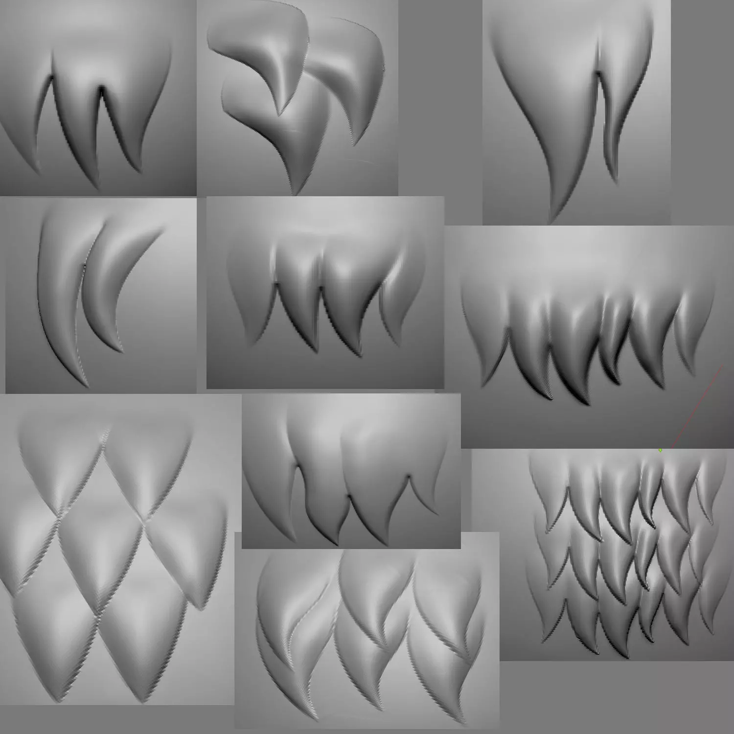 Cartoon hair  ZB brush grayscale image alpha  PS file 3D model_0