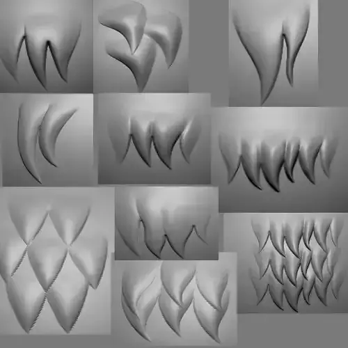 Cartoon hair  ZB brush grayscale image alpha  PS file