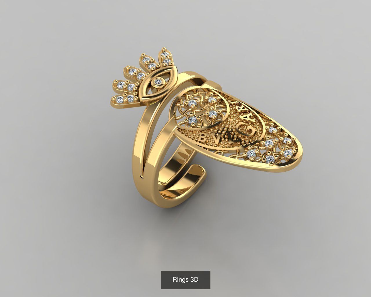 Nail rings 3D  3D Model Collection_4
