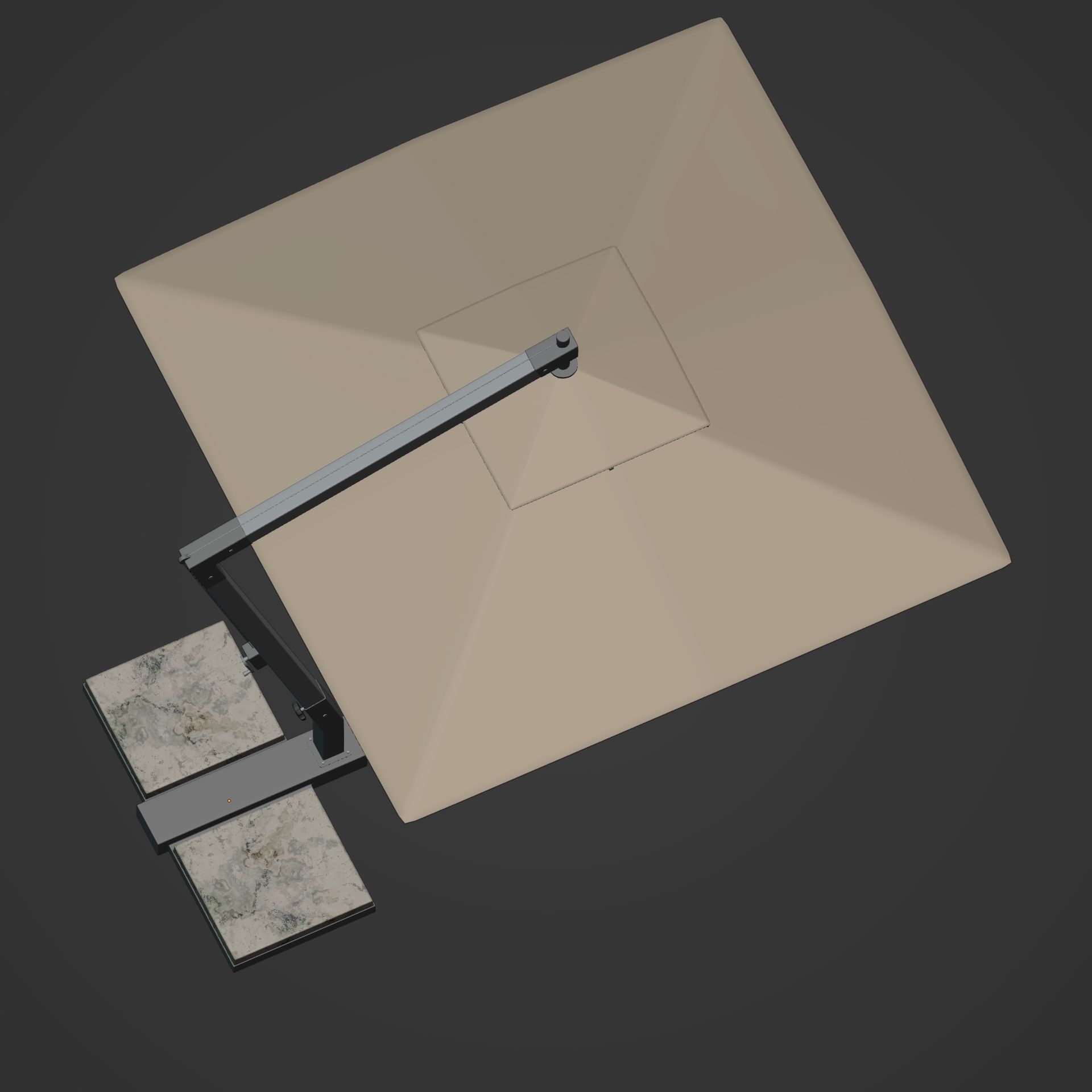 Patio Umbrella Low-poly 3D model_9