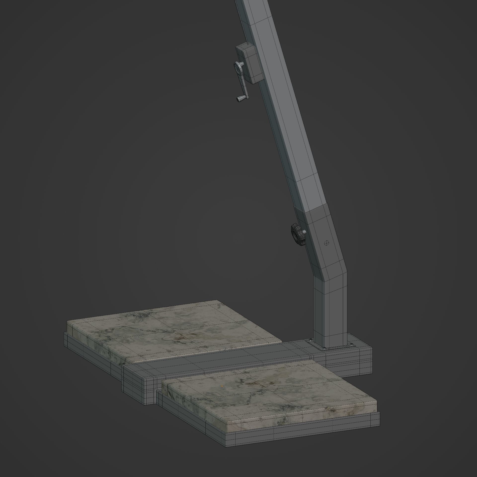 Patio Umbrella Low-poly 3D model_18