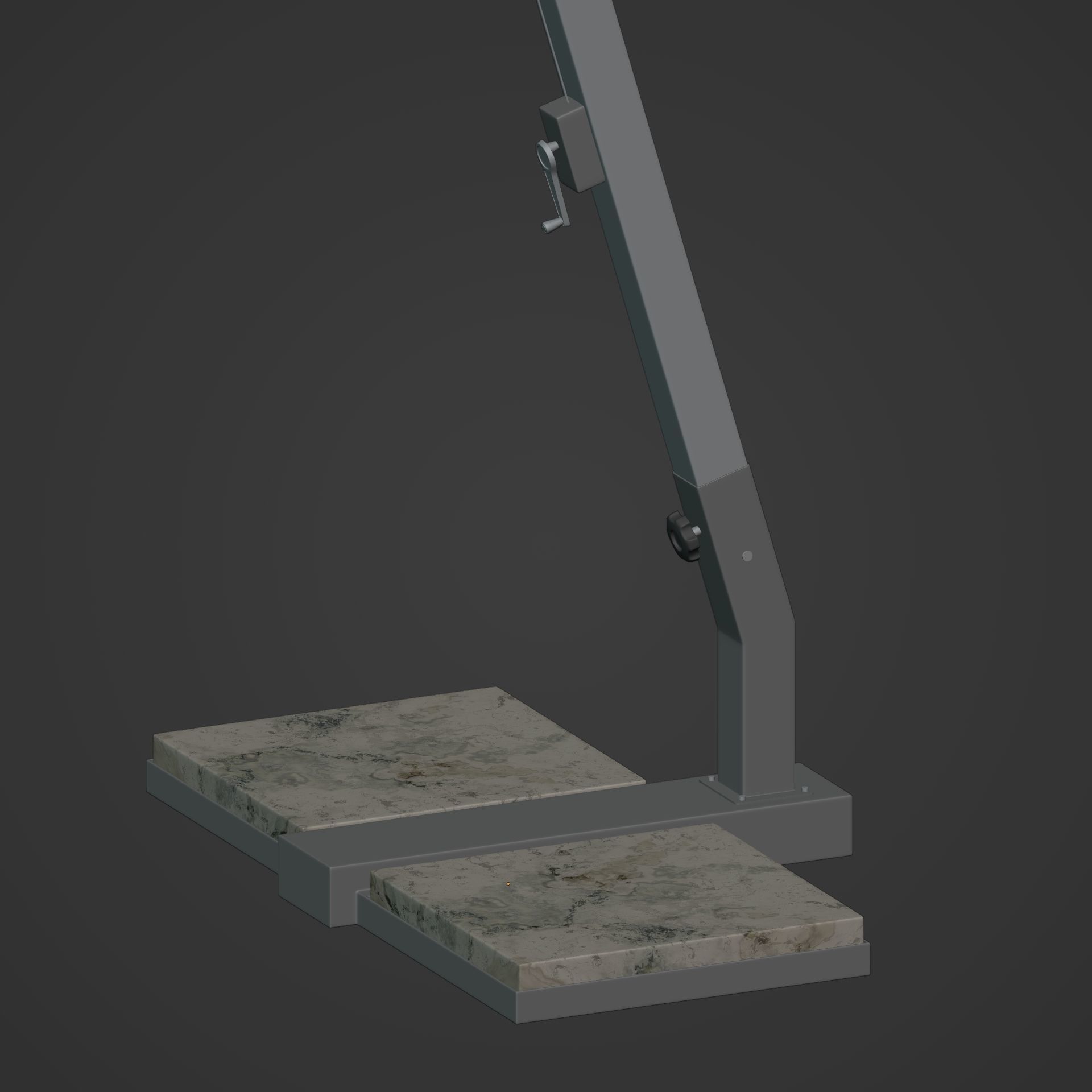 Patio Umbrella Low-poly 3D model_17