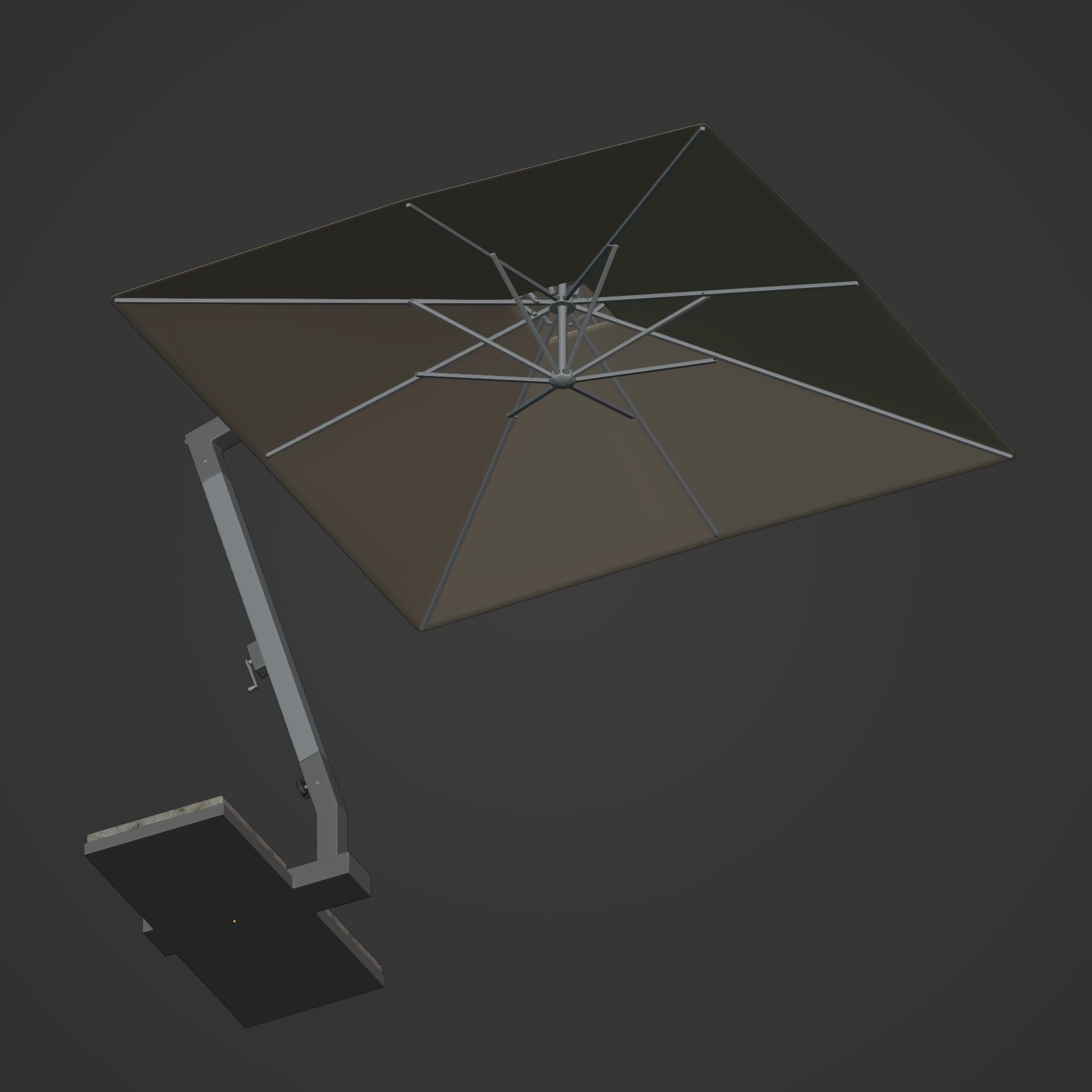 Patio Umbrella Low-poly 3D model_13