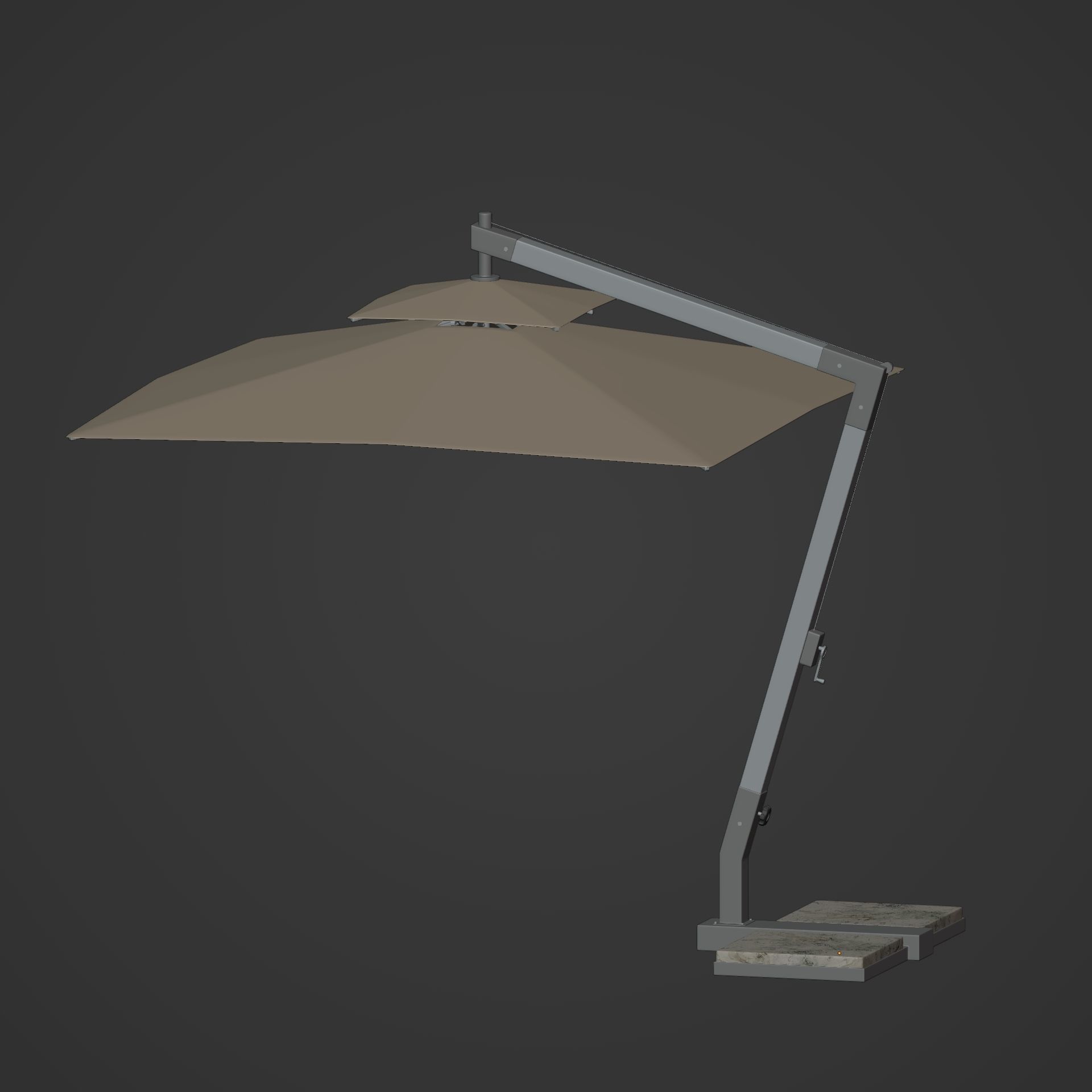 Patio Umbrella Low-poly 3D model_11