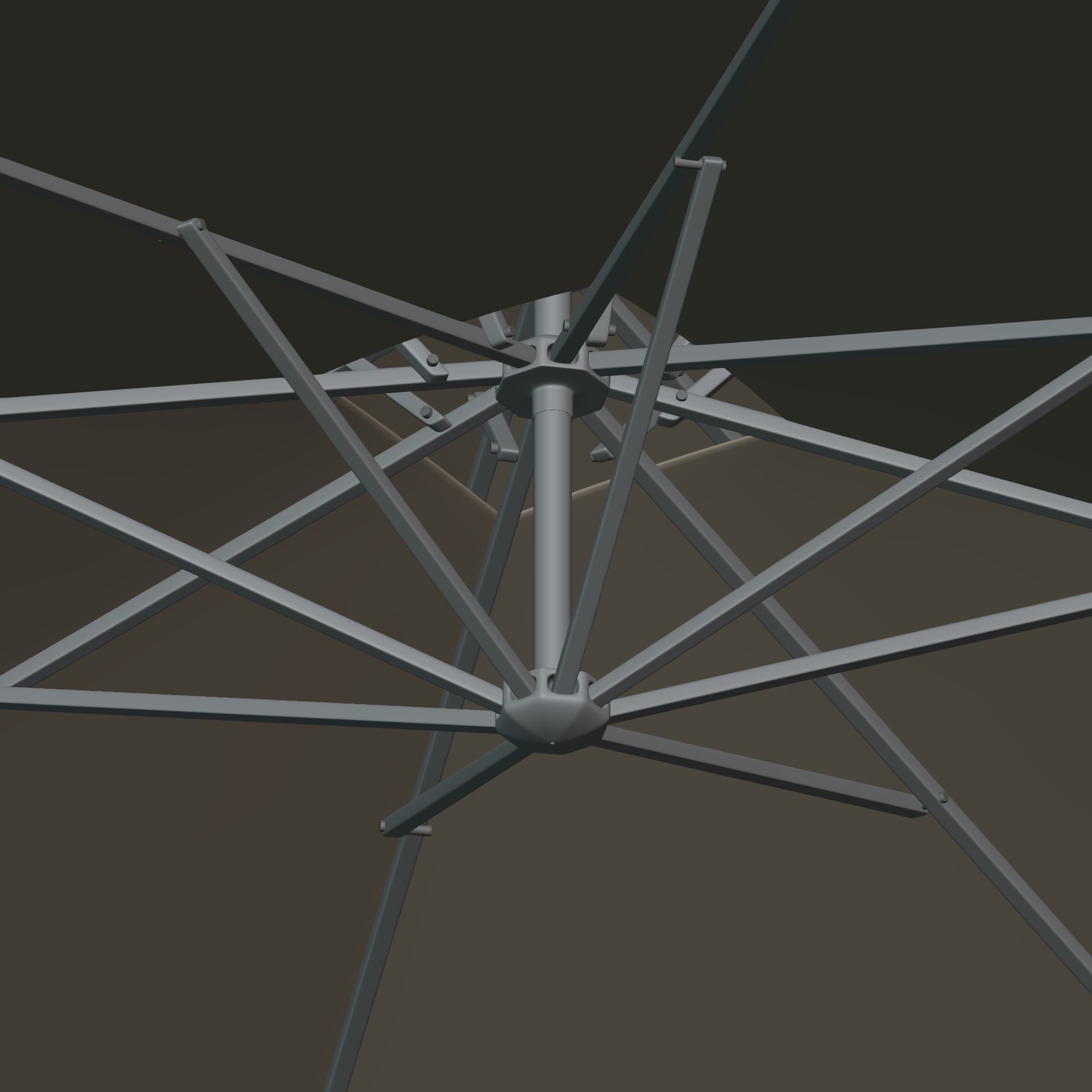 Patio Umbrella Low-poly 3D model_15