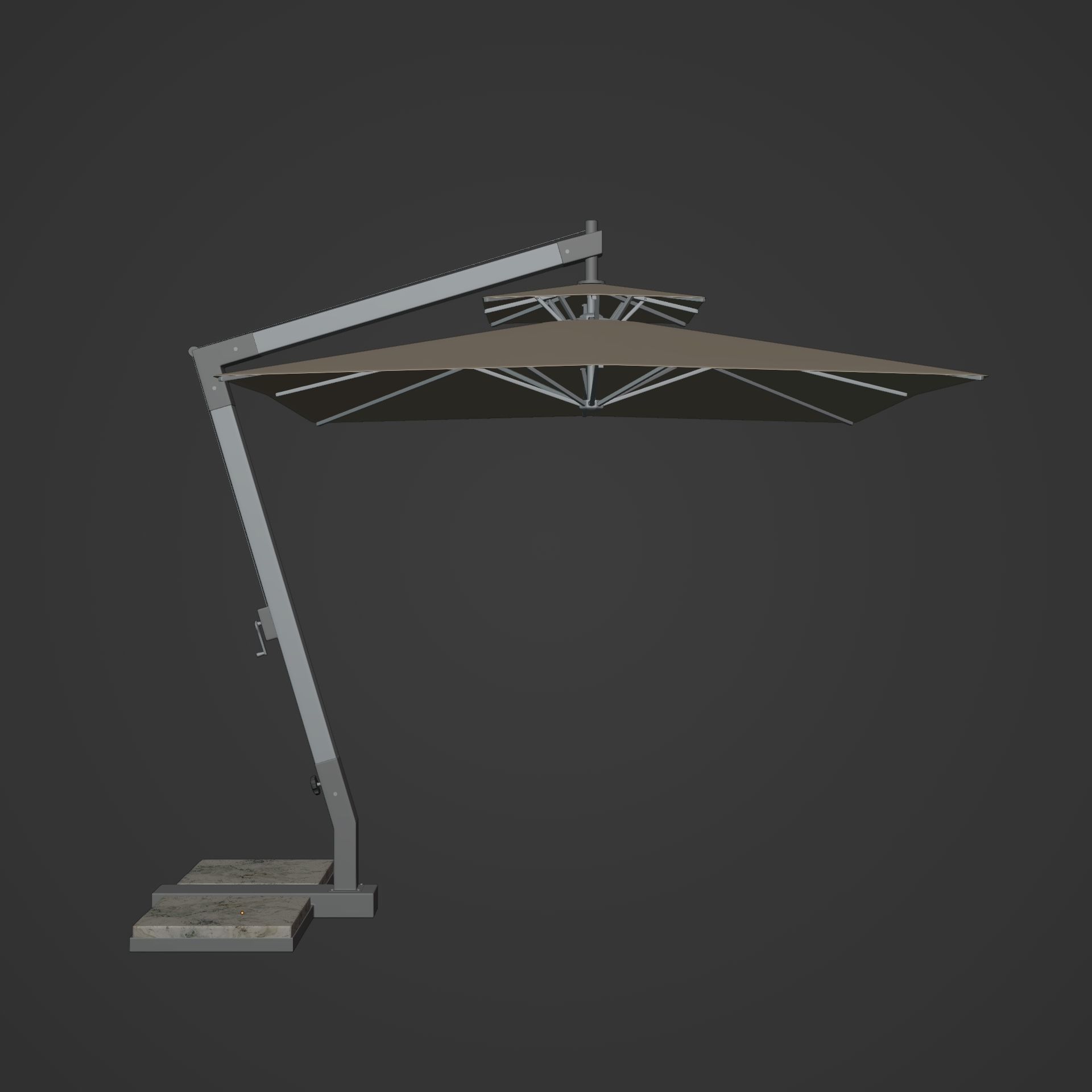 Patio Umbrella Low-poly 3D model_1