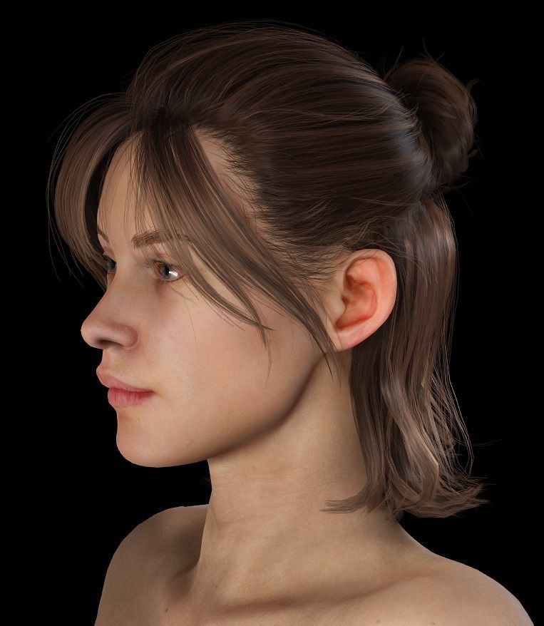 Realistic Human MALE-FEMALE-BABY  Rigged Low-poly 3D model Low-poly 3D model_1