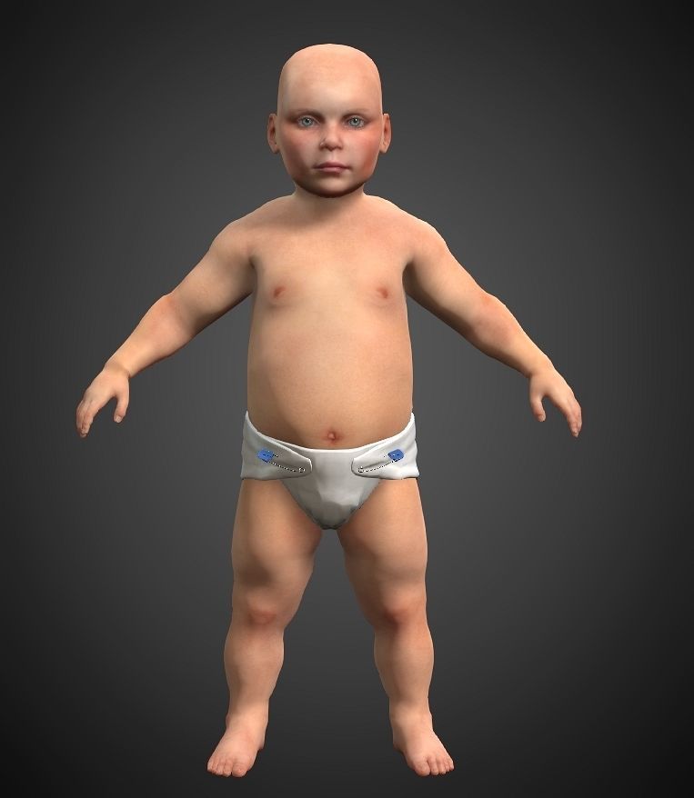 Realistic Human MALE-FEMALE-BABY  Rigged Low-poly 3D model Low-poly 3D model_11