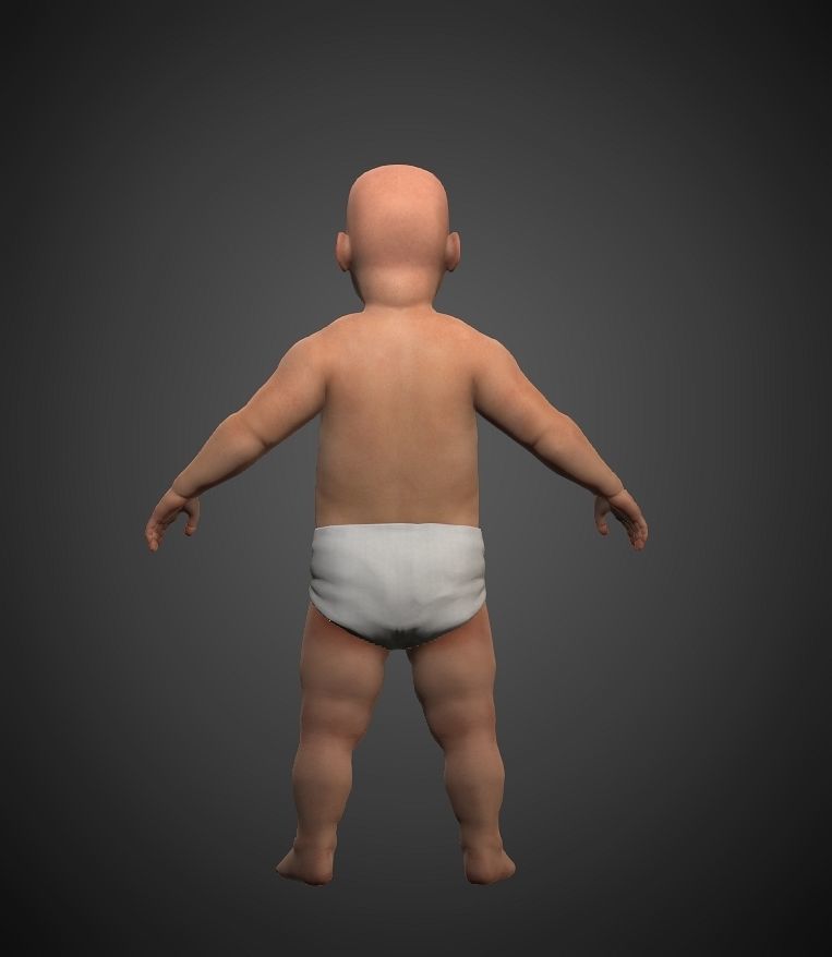 Realistic Human MALE-FEMALE-BABY  Rigged Low-poly 3D model Low-poly 3D model_10