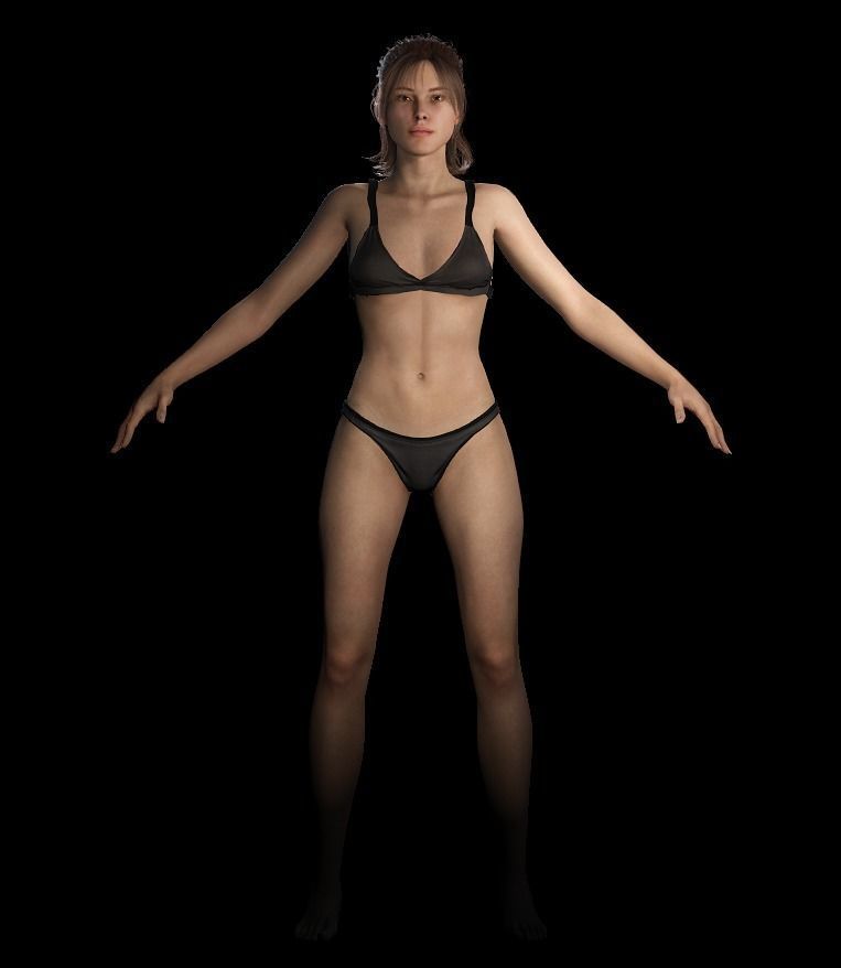 Realistic Human MALE-FEMALE-BABY  Rigged Low-poly 3D model Low-poly 3D model_7