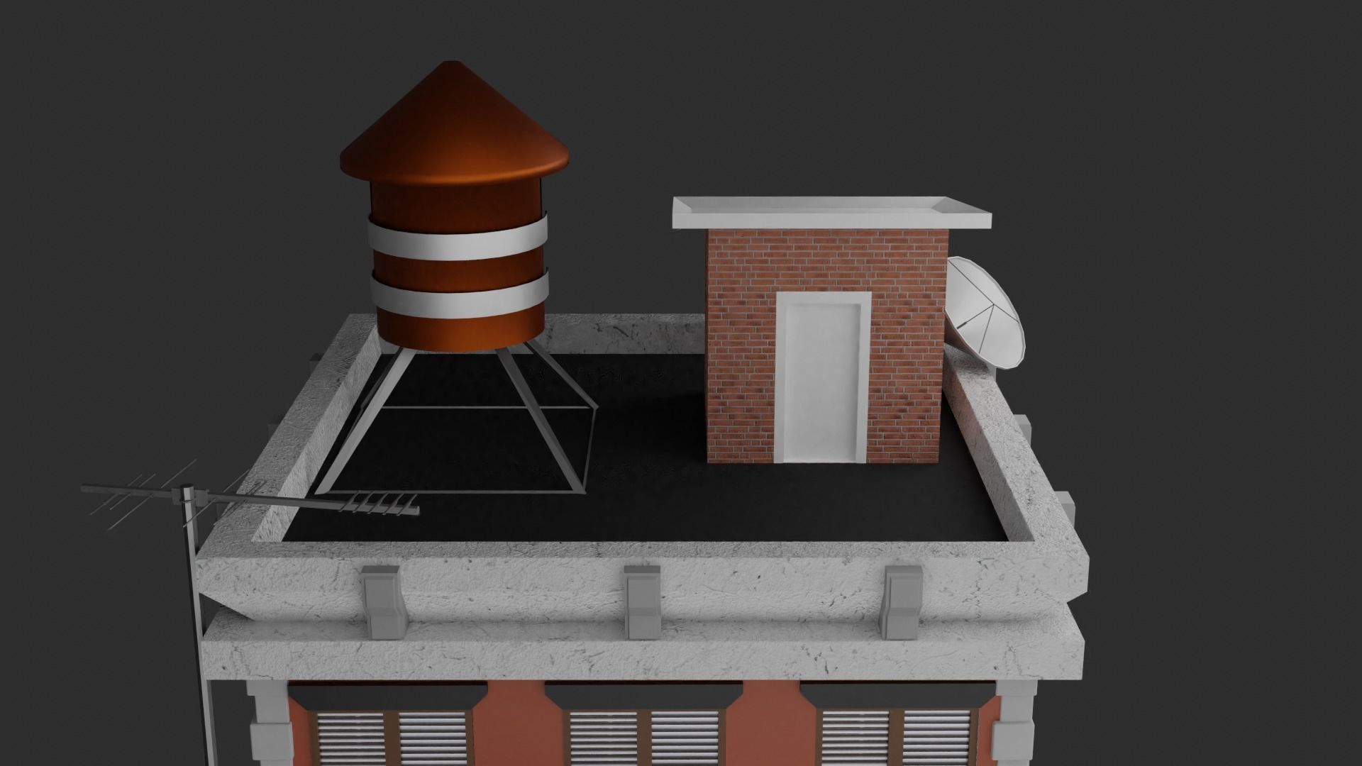 low poly buillding house Low-poly 3D model_1