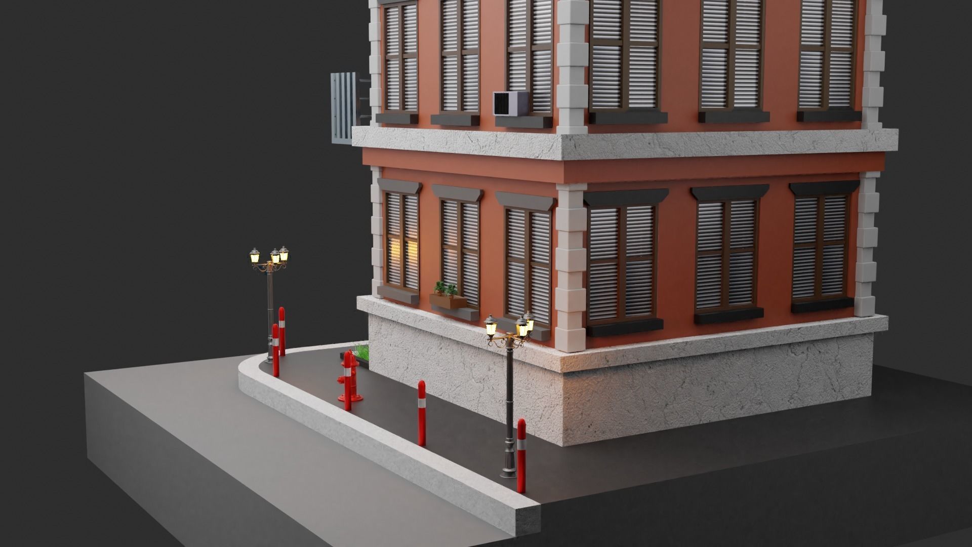 low poly buillding house Low-poly 3D model_5