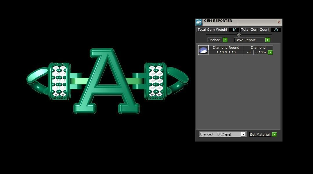 A Alphabet Bracelet 3D Model 3D print model_1