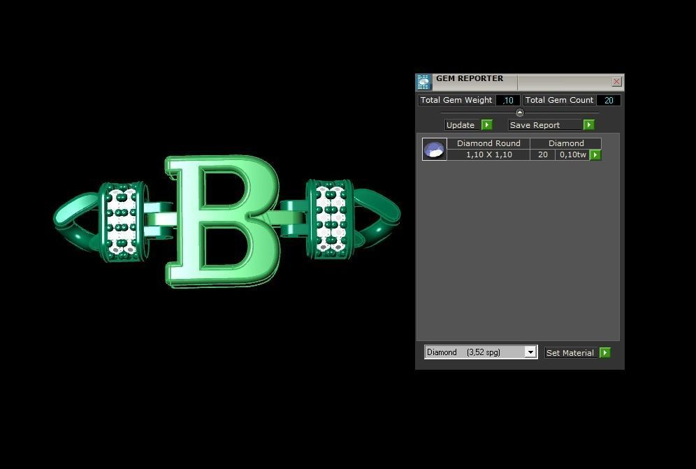 B Alphabet Bracelet 3D Model 3D print model_1