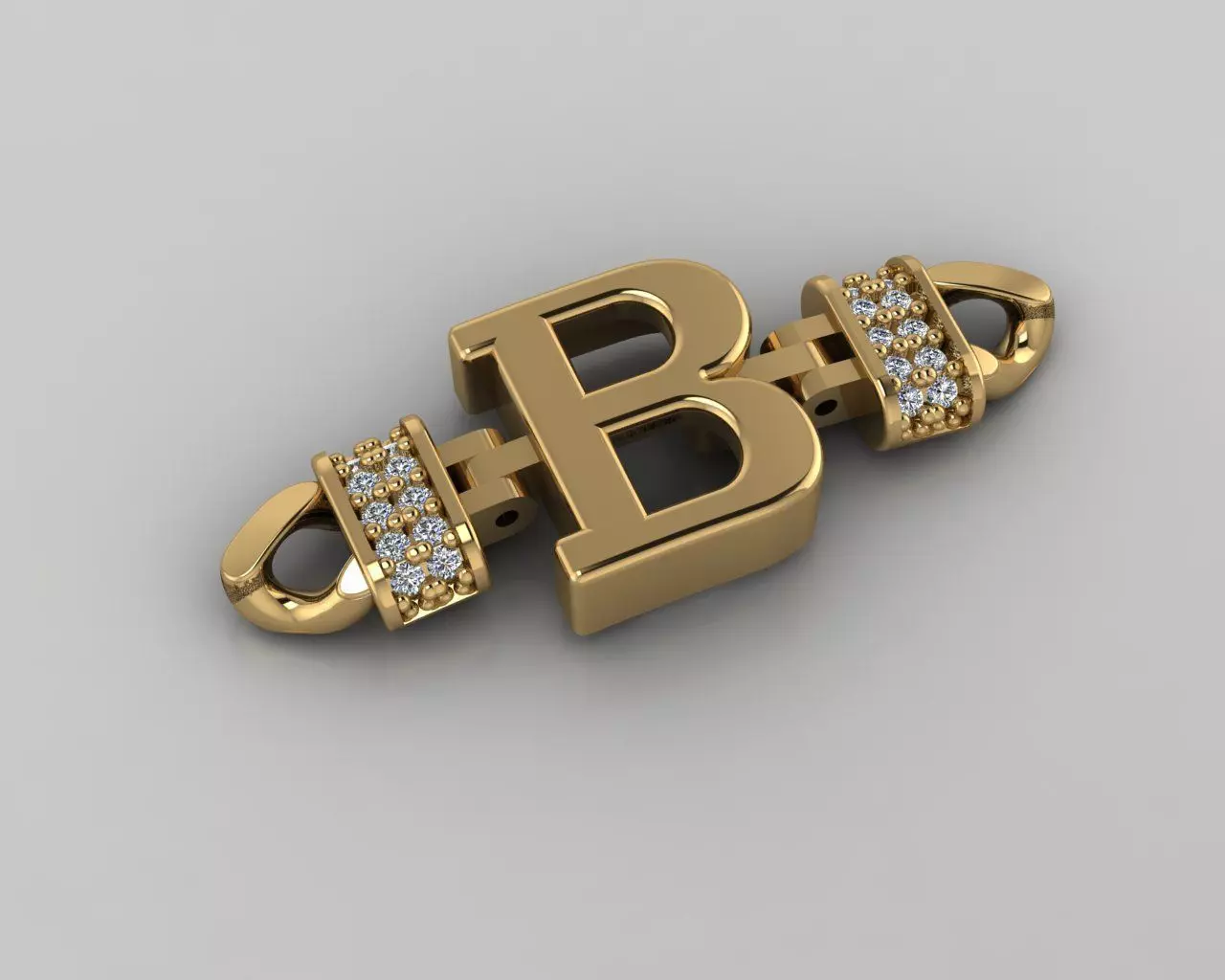 B Alphabet Bracelet 3D Model 3D print model_0