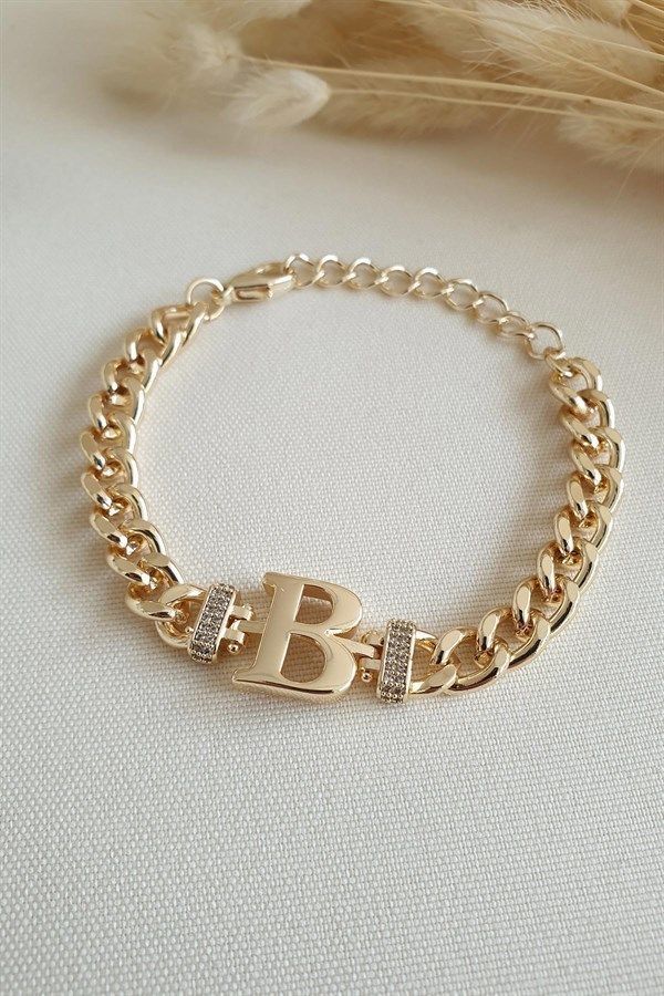 B Alphabet Bracelet 3D Model 3D print model_3