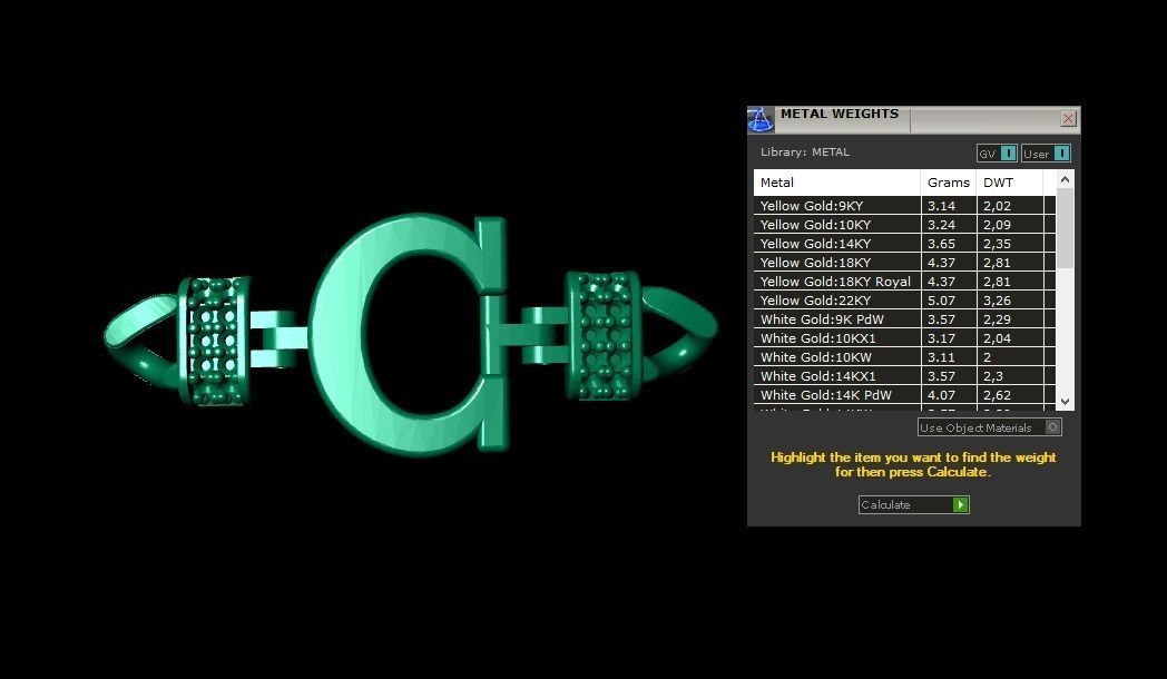  C Alphabet Bracelet 3D Model 3D print model_2