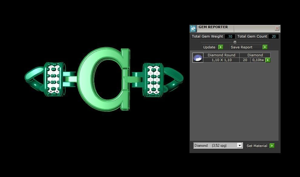  C Alphabet Bracelet 3D Model 3D print model_1