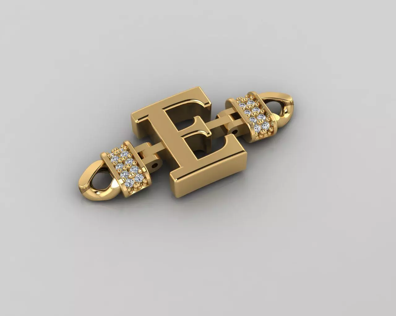 E Alphabet Bracelet 3D Model 3D print model_0