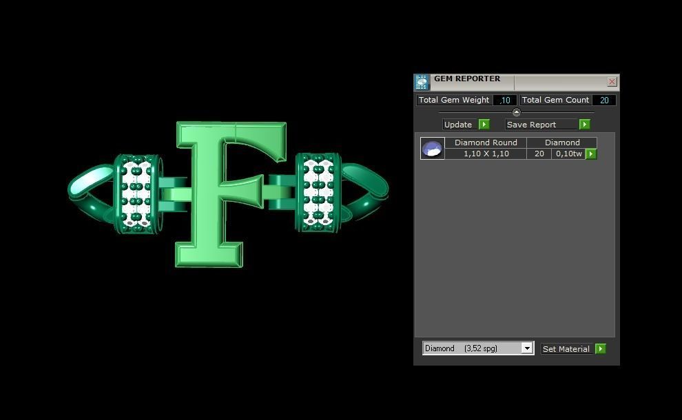  F Alphabet Bracelet 3D Model 3D print model_1