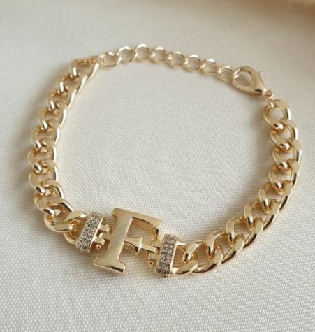  F Alphabet Bracelet 3D Model 3D print model_3