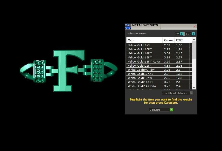  F Alphabet Bracelet 3D Model 3D print model_2